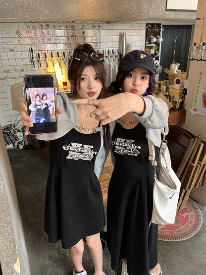 Ms. Zhang's plus size women's clothing slim design simple waist mid-length dress long-sleeved bestie sweatshirt autumn (D309)