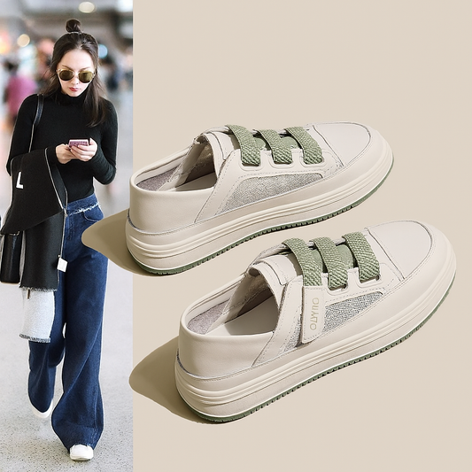 Hot-selling breathable slip-on white shoes for women 2025 spring new style two-wear summer thick sole mesh thin summer style