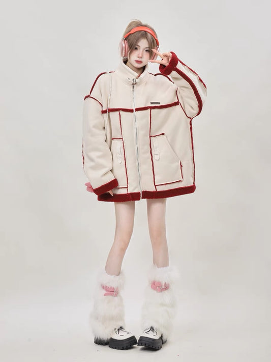 This year's popular suede fur all-in-one jacket for women in winter 2023 new thickened lamb wool cotton-padded clothes A3341