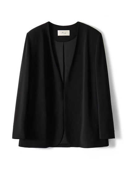 Xiaohan [Exquisite and simple tailoring M country Naia Eastman acetic acid anti-wrinkle easy care collarless suit jacket@