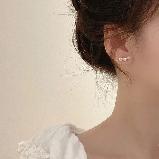 S925 silver needle unique design pearl earrings for women winter niche earrings high-end light luxury small earrings exquisite earrings