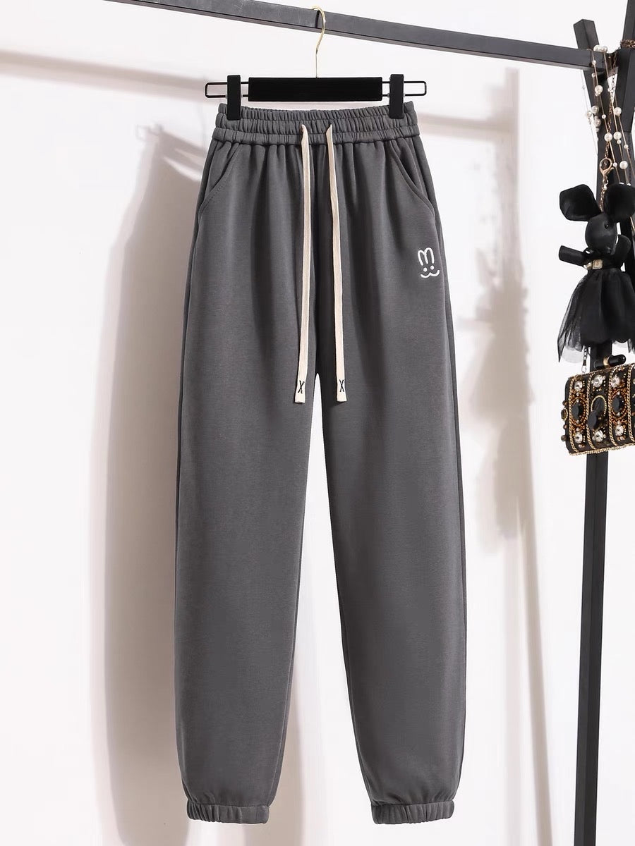 Gray sweatpants for women in autumn and winter 2023 new loose large size and trendy brand leggings for small people, harem pants and sweatpants