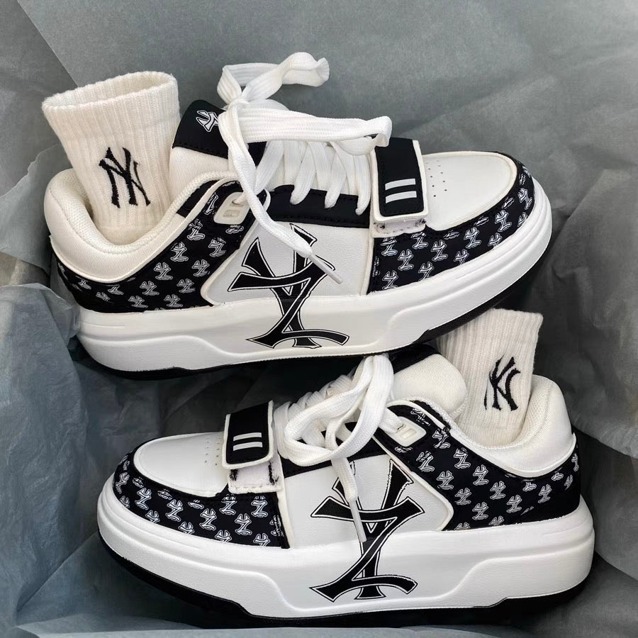Heightened thick bottom ins style niche letter design bread shoes male ulzzang hit color retro trend sports shoes