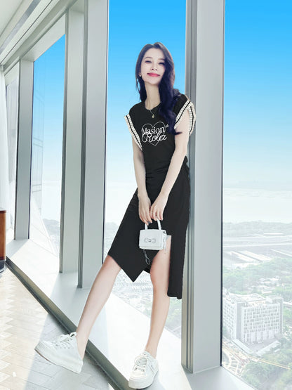 Black dress long skirt women summer 2024 new style hot style little black dress casual summer skirt women's clothing small