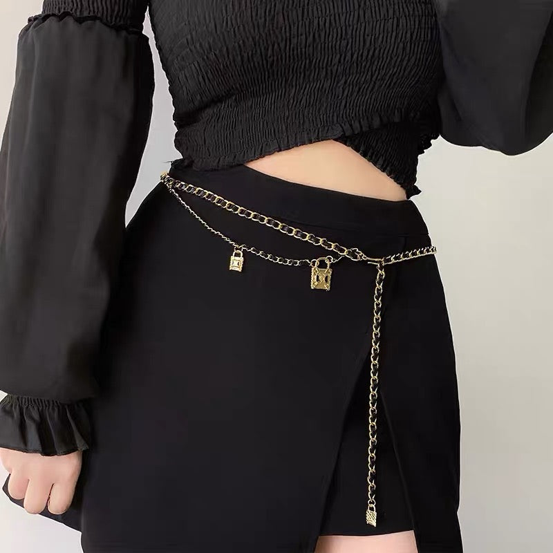 Belt women's waist chain decoration high-end small fragrant style thin girdle metal versatile new fashion design belt