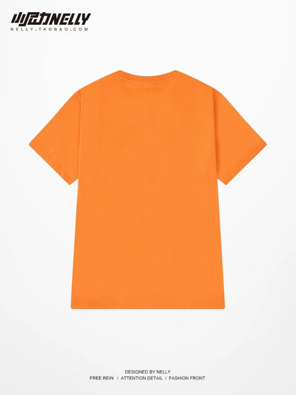 2024 new summer short-sleeved T-shirt for men and women, trendy loose Hong Kong style half-sleeved trendy brand boys pure cotton T-shirt bf