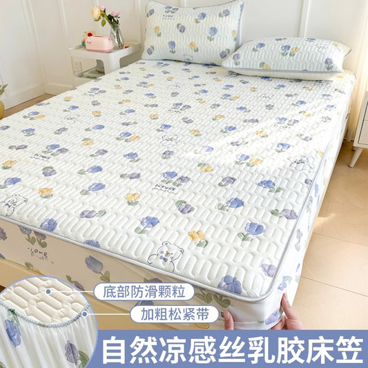Ice silk latex cool mat three-piece set bed sheet summer bedspread single piece children baby air conditioning mat cool pad washable
