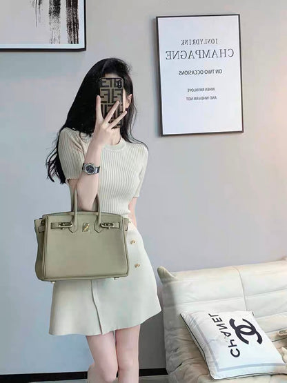 Xiaoxiangfeng dress women's 2023 summer new style high-end waist slimming fashionable versatile a-line skirt (B2712)
