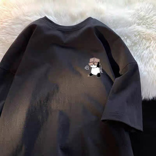 Foreign trade cut label tail order ~ counter withdrawal American trend summer short-sleeved T-shirt men and women pure cotton loose versatile