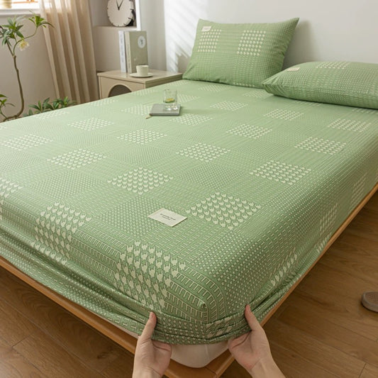 Cotton bed sheet single piece pure cotton bed cover dust cover summer children single mattress anti-slip protective cover three-piece set