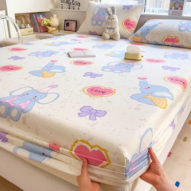 A-grade mother and baby grade pure cotton fitted sheet, single piece, pure cotton mattress protector, bed cover, dust cover, bed cover, 1.5 three-piece set