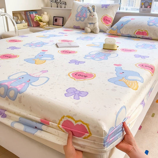 A-grade mother and baby grade pure cotton fitted sheet, single piece, pure cotton mattress protector, bed cover, dust cover, bed cover, 1.5 three-piece set
