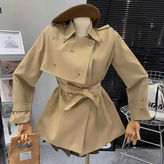 Korean version of loose, small, professional, high-end, waist-slimming, age-reducing long-sleeved suit, windbreaker jacket for women