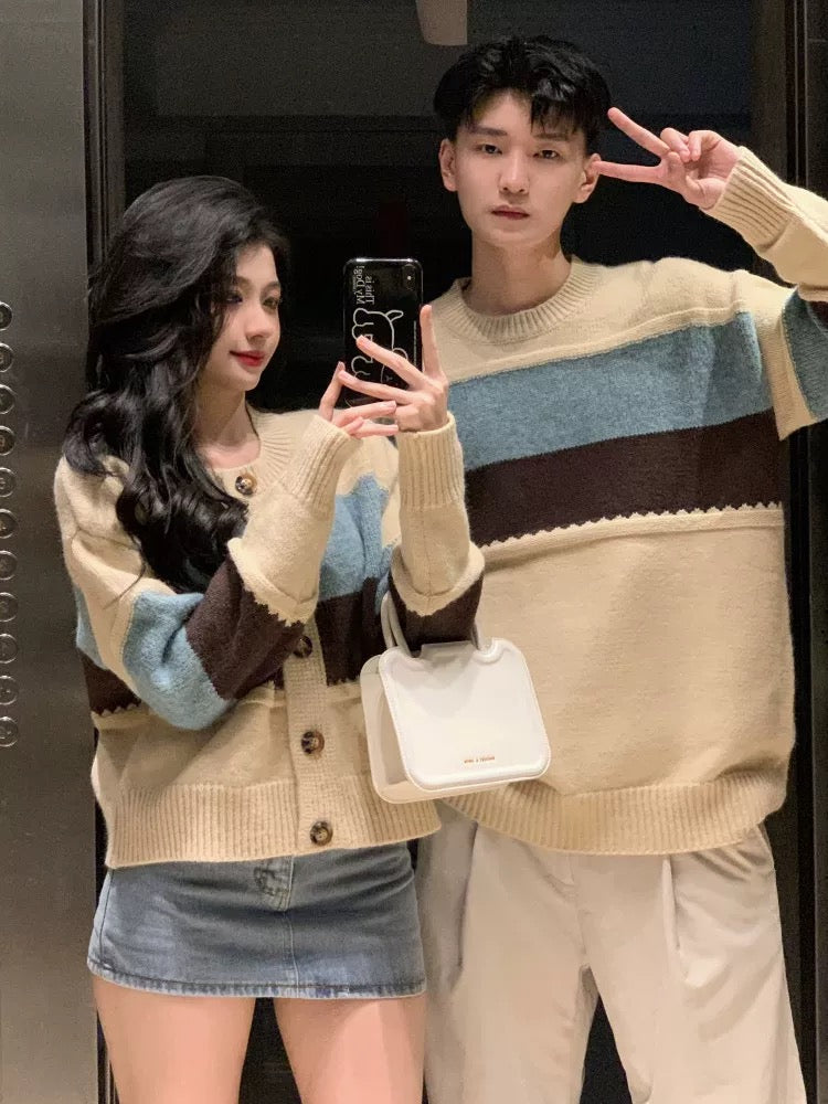 Couple wear autumn and winter 2023 new ins super hot sweater for men and women Korean version loose French sweater jacket trendy brand