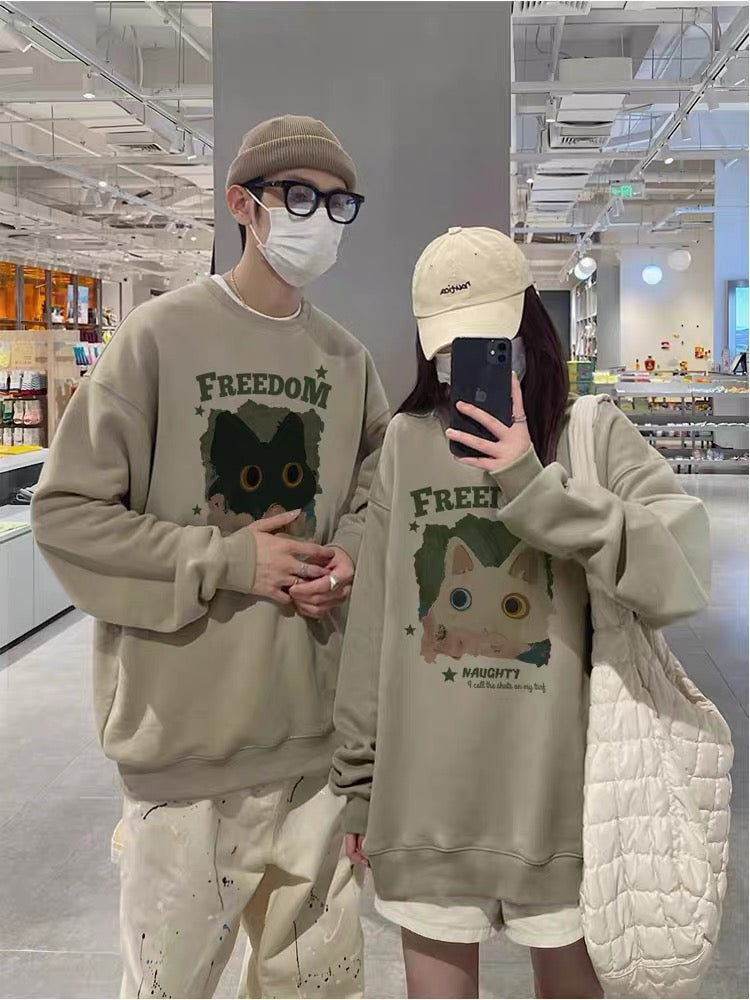 Specially different couple sweatshirts 2023 new early spring and autumn niche high-end winter outer suits (N0312)