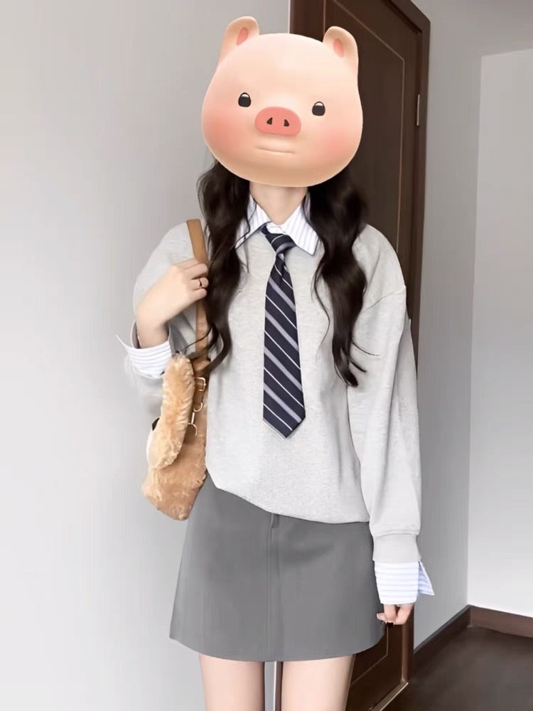 Dairy wear autumn suit college wind sweater top skirt two-piece suit small tall sense of thin