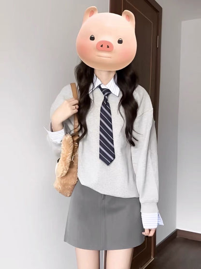 Dairy wear autumn suit college wind sweater top skirt two-piece suit small tall sense of thin