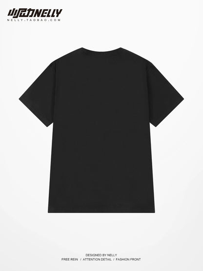 National trend American retro letter print couple short-sleeved T-shirts for men and women ins niche street brand half-sleeved tops