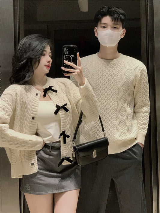 Couple wear autumn and winter 2023 new ins super hot sweater for men and women Korean version loose French sweater jacket trendy brand