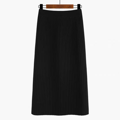 High-end thickened turtleneck lace-up sweater for women 2023 autumn and winter new high-waist hip-covering knitted skirt two-piece set (S0344)
