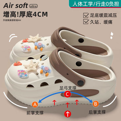 Women's Summer 2026 Platform Clogs – Non-Slip, Arch-Supporting, Suitable for Outdoor Wear with a "Cloud-Like" Cushioned Feel