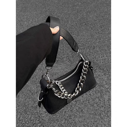 Bag women's summer 2023 new French underarm bag high-end fashion all-match explosive style black chain Messenger women's bag