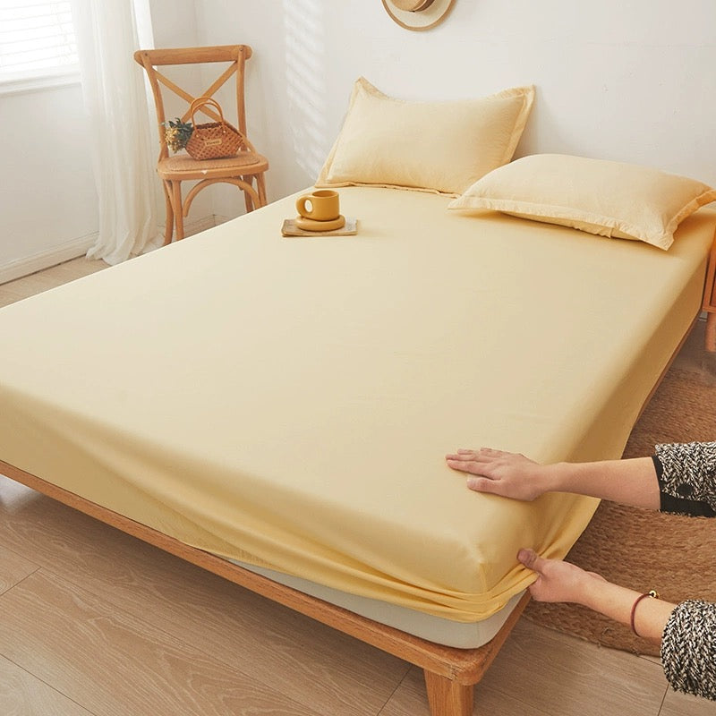 Bed sheet single piece washed cotton and linen bedspread 2023 new bed sheet Simmons mattress dustproof protective cover full package non-slip