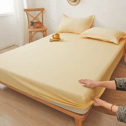 Bed sheet single piece washed cotton and linen bedspread 2023 new bed sheet Simmons mattress dustproof protective cover full package non-slip