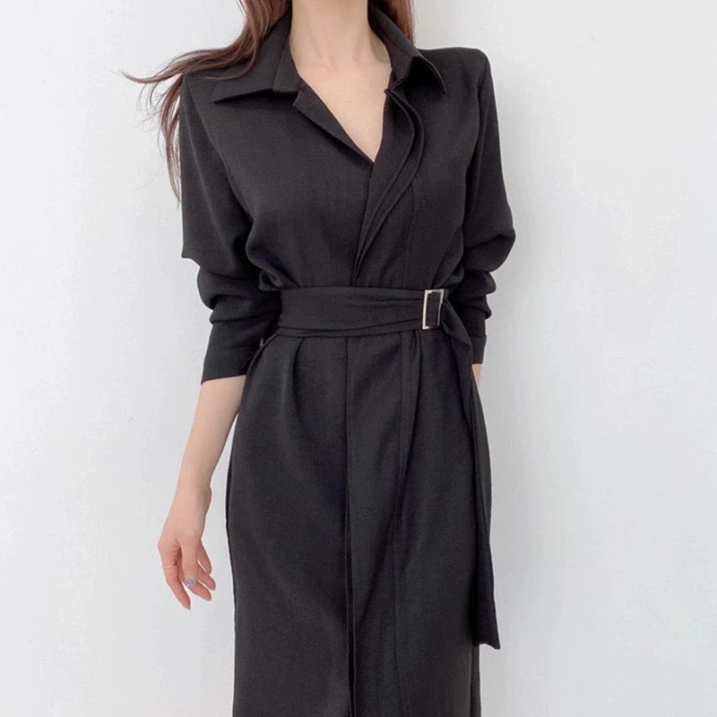 2023 New Early Autumn New High-end, Western Style Age-Reducing Goddess Fan Chulian Dress Long Waist Slimming Skirt
