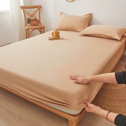 Bed sheet single piece washed cotton and linen bedspread 2023 new bed sheet Simmons mattress dustproof protective cover full package non-slip
