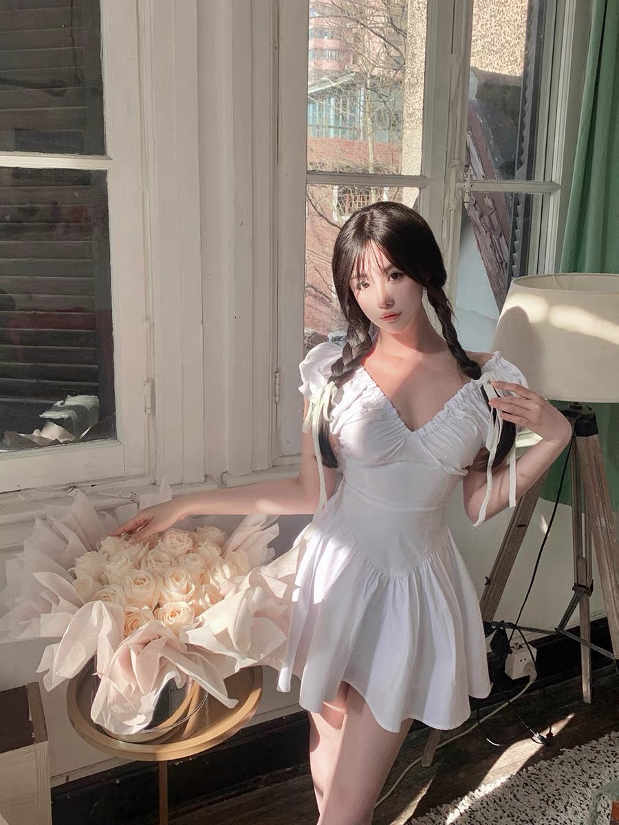 Hotdog hot dog is very spicy [Ballet Dream] Wear more V-neck sleeveless dresses for summer (D055)