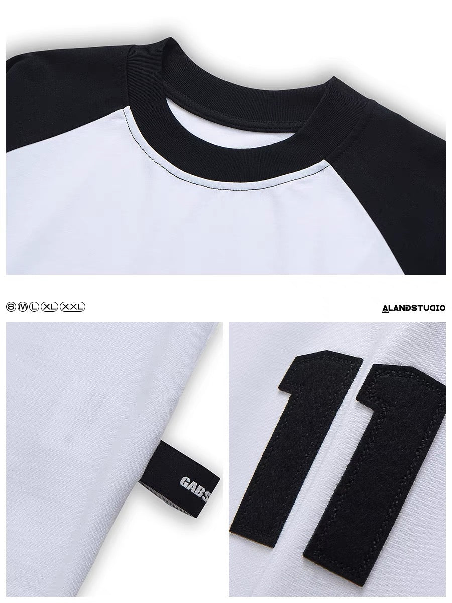 Xu Tailang American retro letter printed short-sleeved T-shirt men's trendy brand trend contrast half-sleeved summer fashion T-shirt