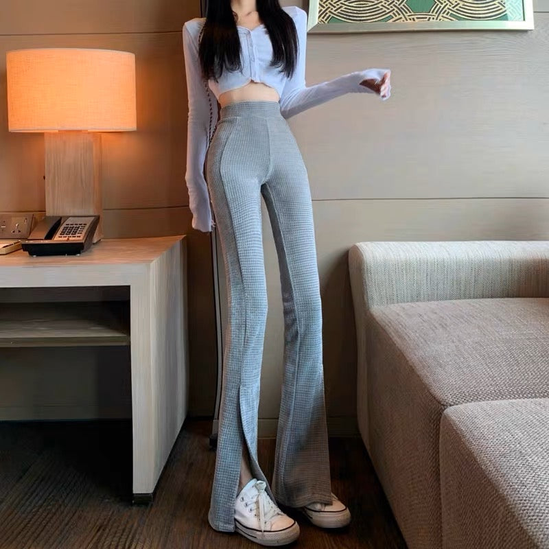 Mrat Wide Leg Sweatpants Women Silk Wide Leg Pants Travel Pants Women Flare  Sweatpants Trouser Pants for Ladies Thin High Waisted Drape Casual Texture