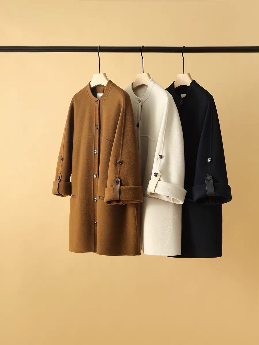 [DYG564459VG] Xiaohange L*V new winter style loose straight round neck woolen cashmere coat