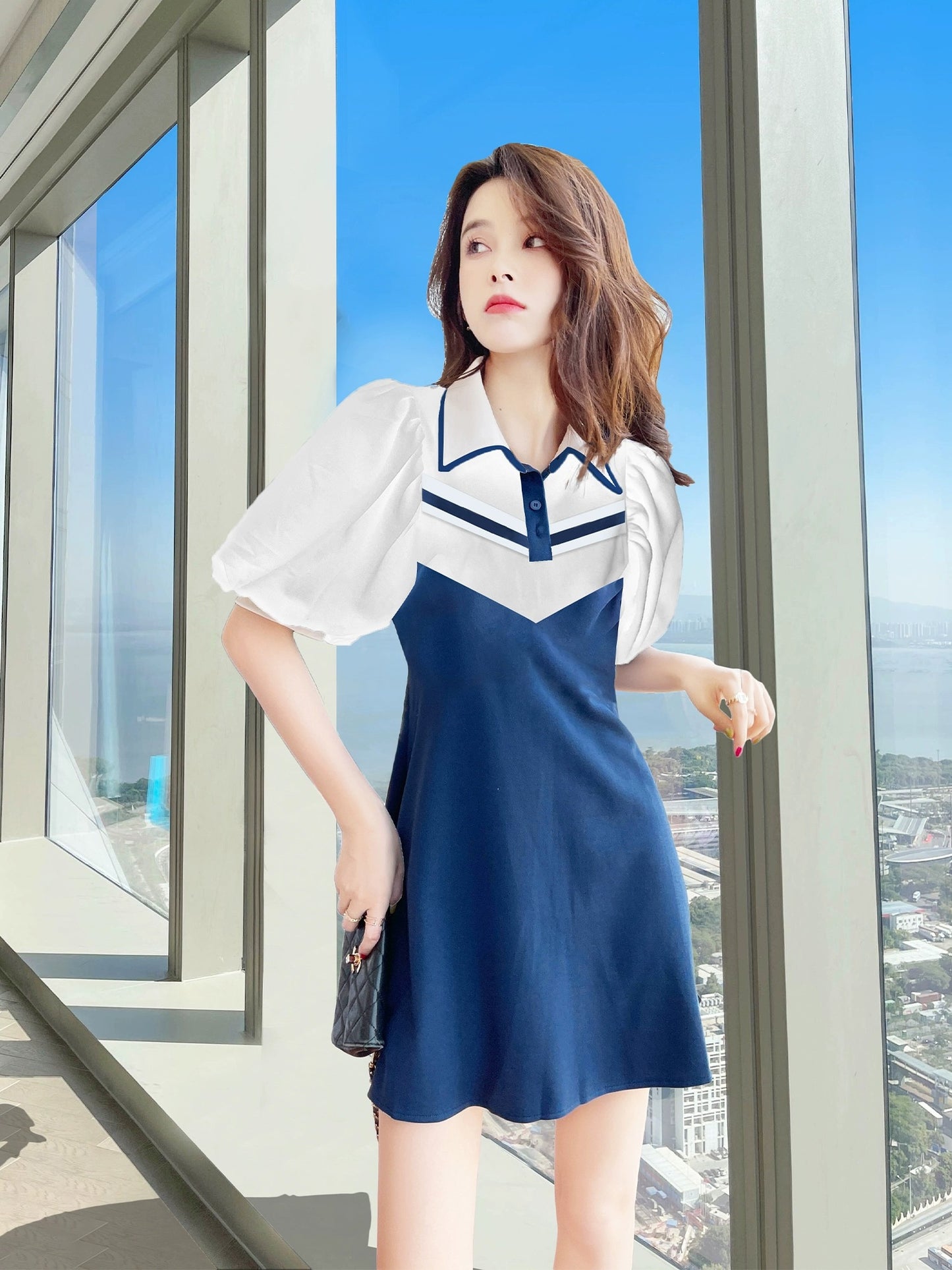 Summer popular beautiful temperament dress 2024 new French temperament high-end dress for women petite summer