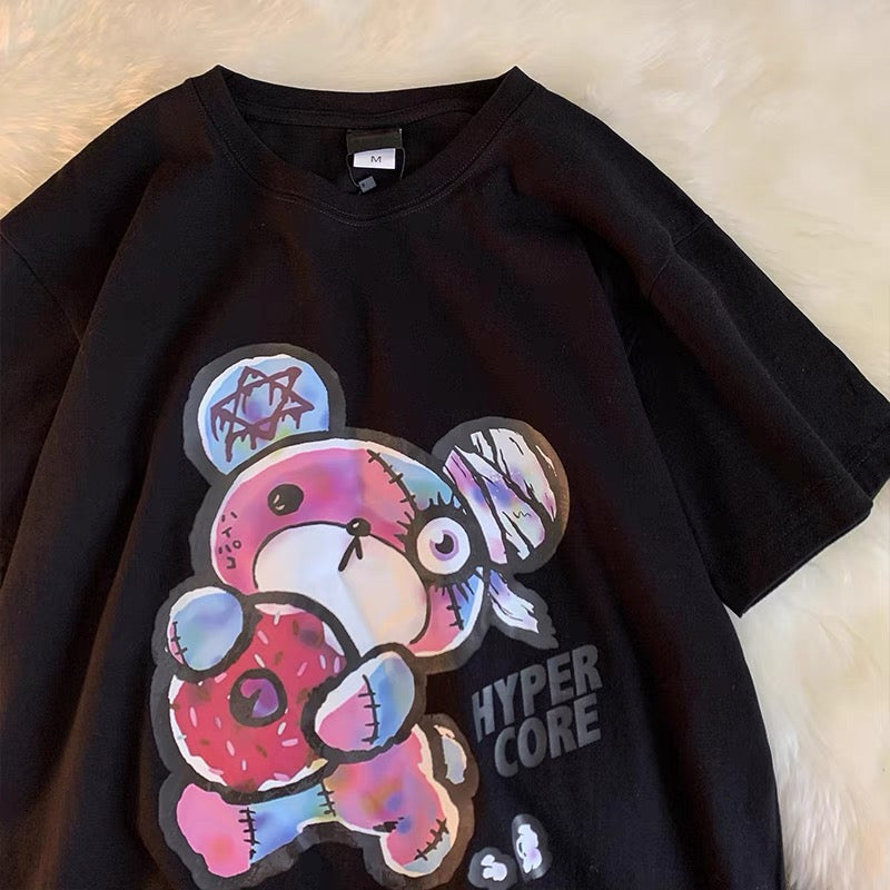 Oversize men's and women's 2023 new loose Hong Kong style round neck pullover bottoming casual bf short-sleeved T-shirt (S0627)