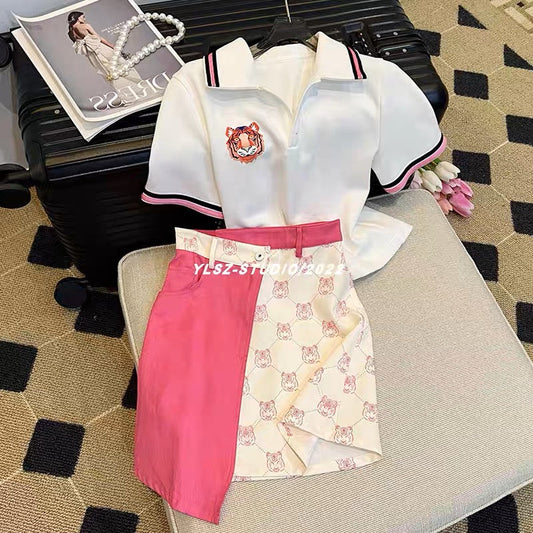 YLSZ customized ~ golf club ~ young and energetic young lady!  Casual fashion age-reducing summer suit skirt (S435)