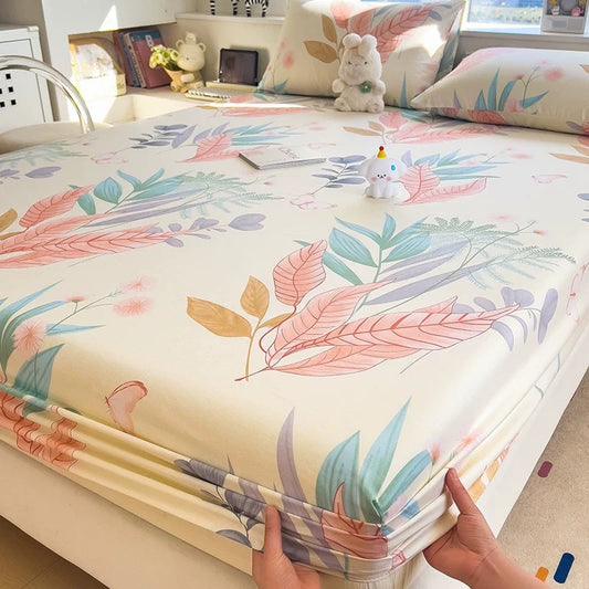 A-grade mother and baby grade pure cotton fitted sheet, single piece, pure cotton mattress protector, bed cover, dust cover, bed cover, 1.5 three-piece set cover
