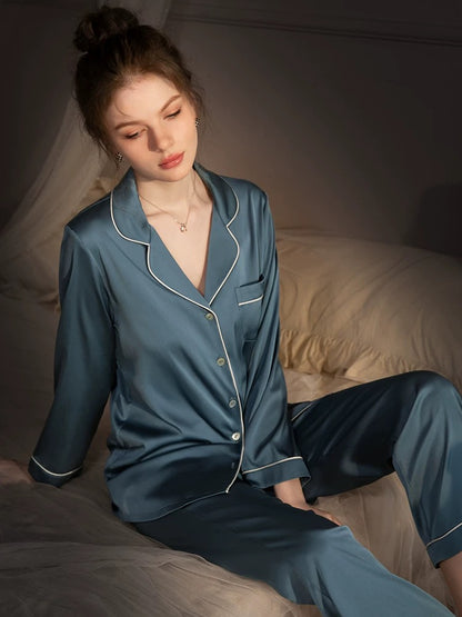 Forced to sell pajamas, silk pajamas, women's long-sleeved trousers two-piece suit, mulberry silk autumn and winter new home clothes