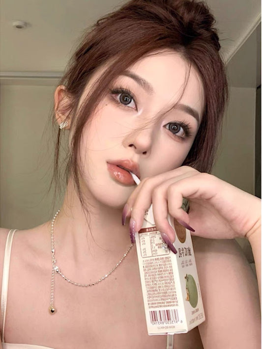YIcheon Temperament Silver Chain Gold Heart Pendant Necklace C54