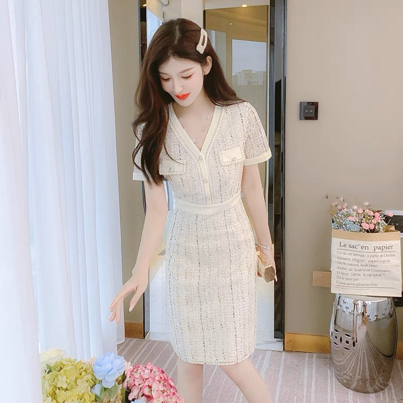 French high-end small fragrant dress for women summer 2023 new style temperament socialite age reduction beautiful western style skirt (D4441)