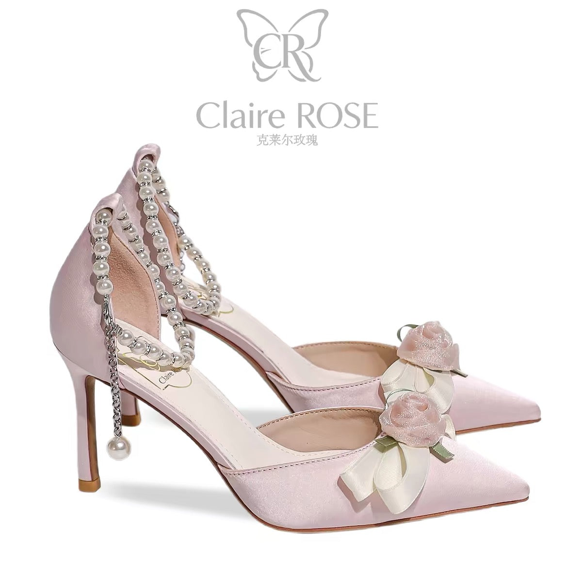 Claire ROSE Princess Gift Box – Women's Stiletto High Heels (Crystal-Style Shoes) – Perfect for Coming-of-Age Gifts