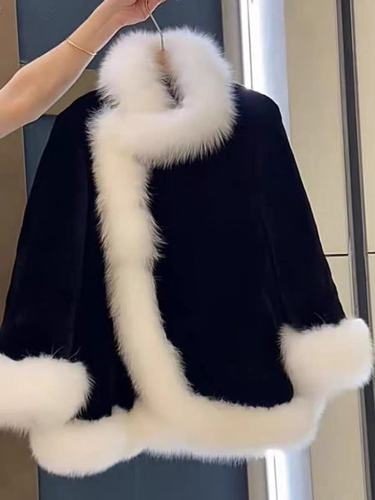 Haining imitation fur coat for ladies 2023 new style high-end loose mid-length double-sided woolen coat