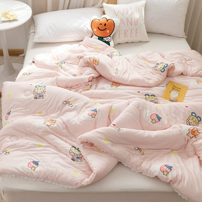 Class A soybean fiber knitted cotton summer cool quilt machine washable summer children's thin quilt spring and autumn summer air conditioning quilt