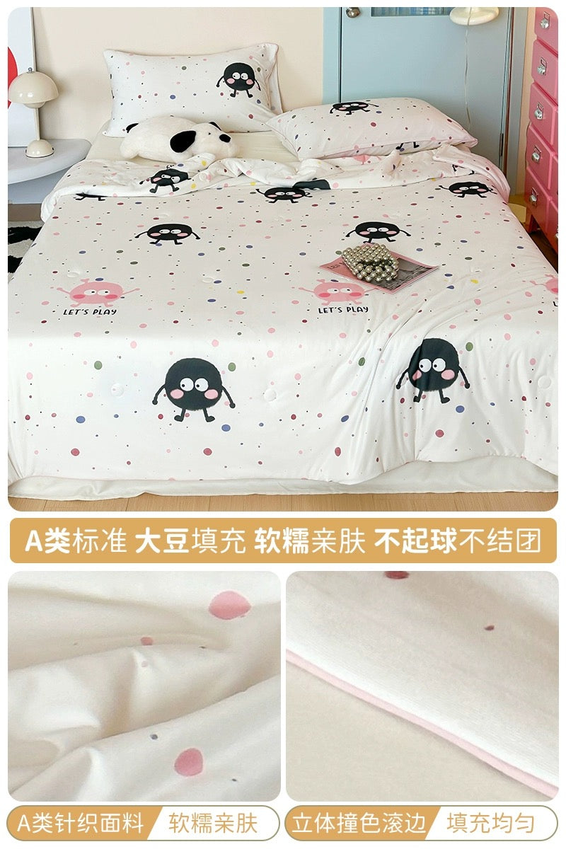 Class A soybean fiber knitted cotton summer cool quilt machine washable summer children's thin quilt spring and autumn summer air conditioning quilt
