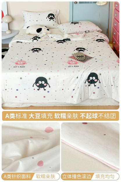 Class A soybean fiber knitted cotton summer cool quilt machine washable summer children's thin quilt spring and autumn summer air conditioning quilt