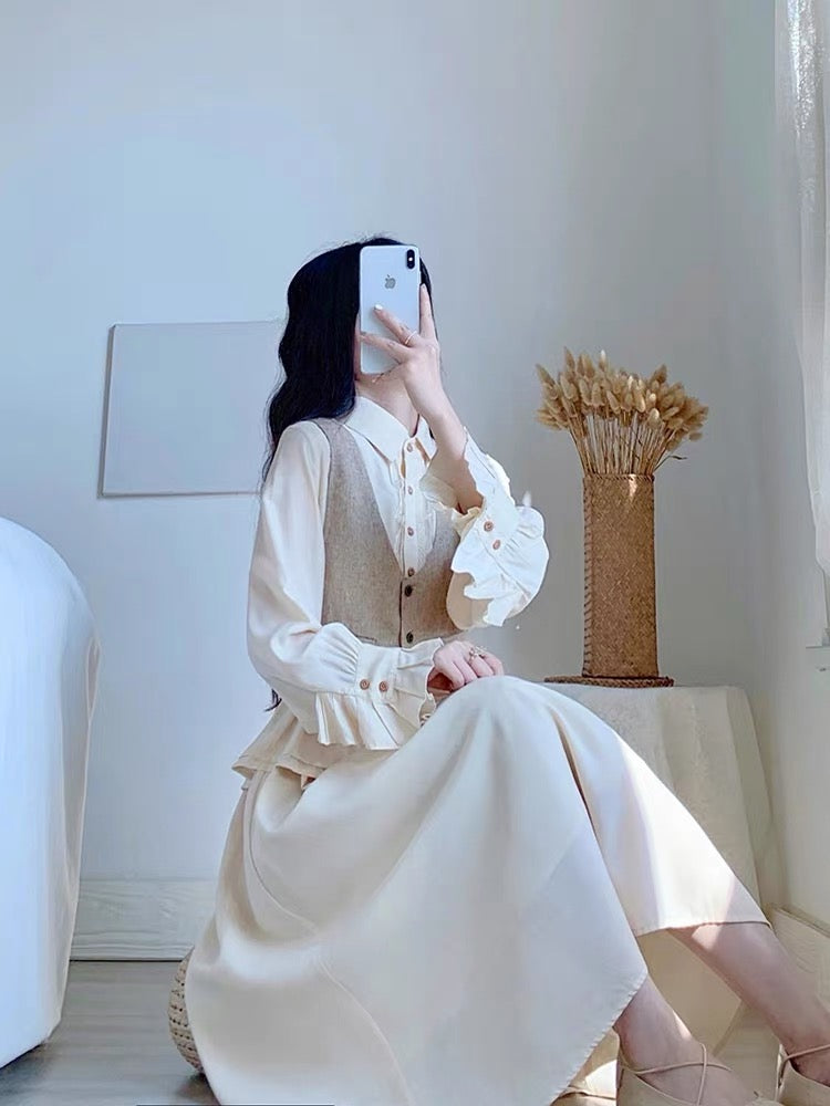 Autumn 2023 new women's skirt French retro niche design temperament waist slimming suit dress
