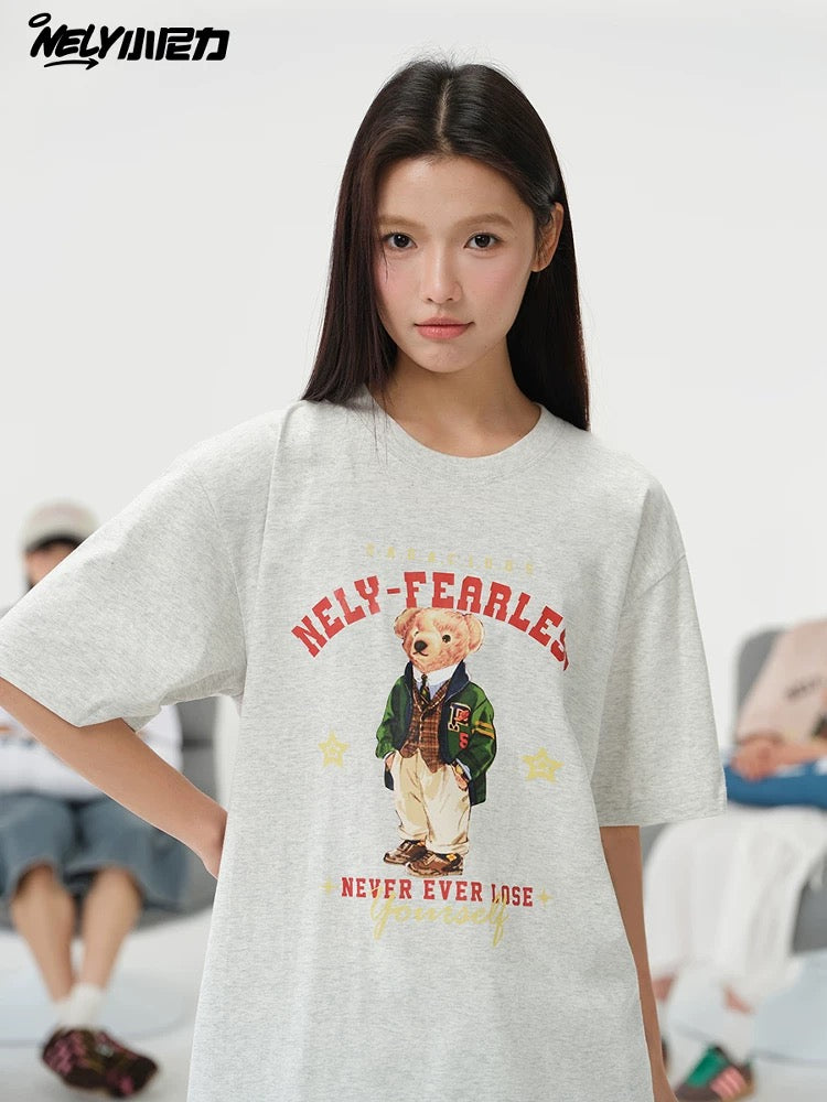 American cartoon cat print round neck short sleeve men and women summer 2025 couple pure cotton t-shirt half sleeve bottoming shirt trend