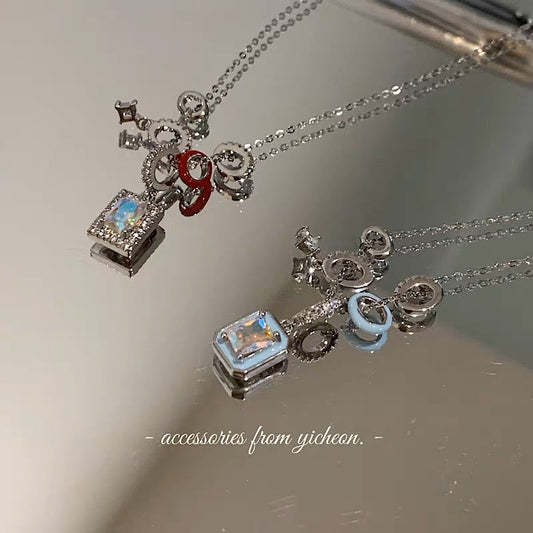 YIcheon Southeast Asia pure desire ins wind Korean necklace female multi-ring design pendant metal clavicle chain C45