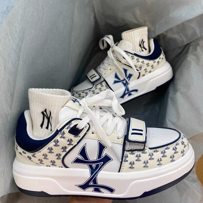 Heightened thick bottom ins style niche letter design bread shoes male ulzzang hit color retro trend sports shoes